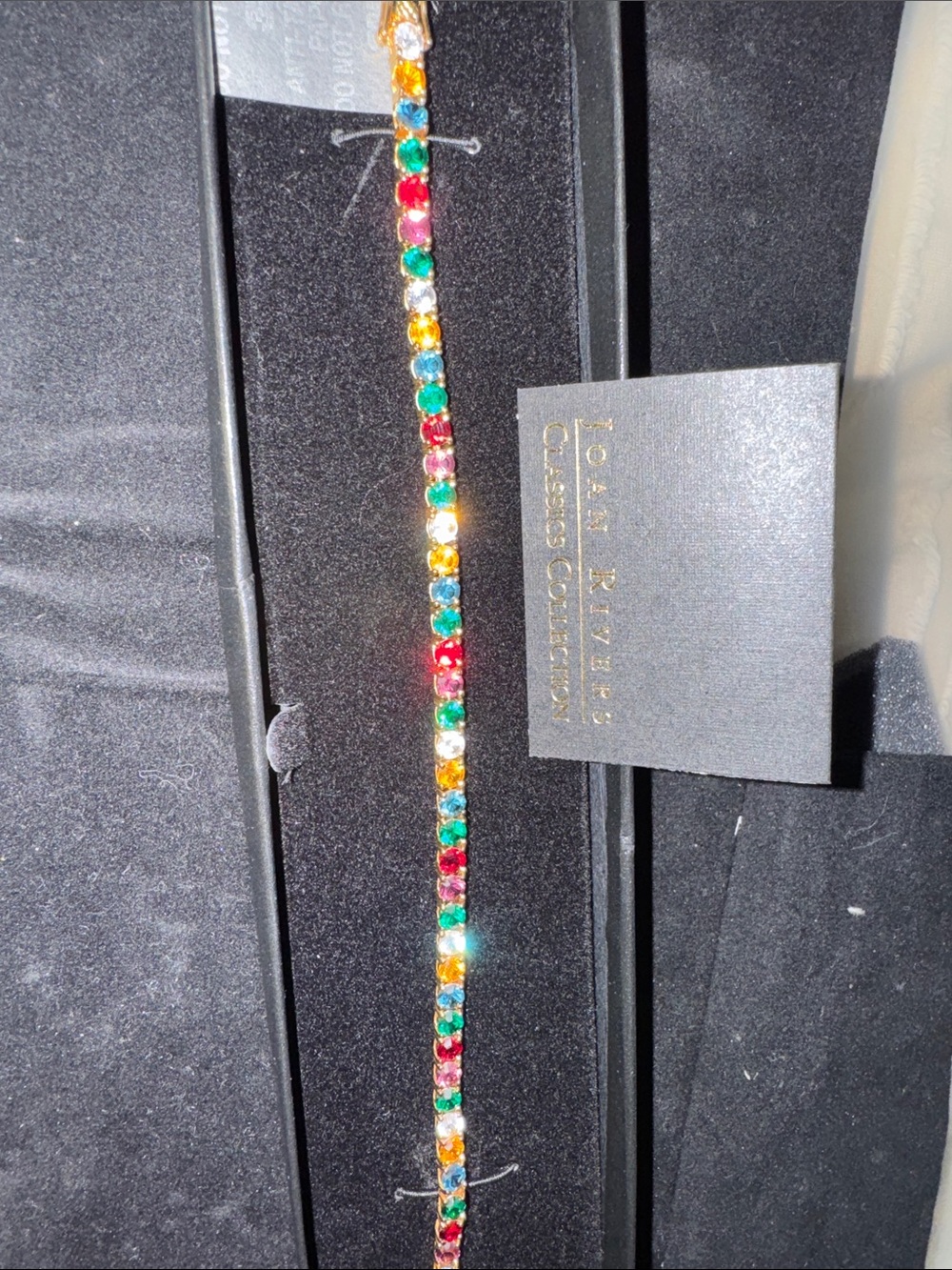 Joan Rivers Gold-Tone Bracelet with Green, Pink, Amber & Clear Crystals